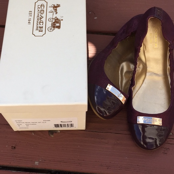 NEW COACH burgundy DARSI BALLET size 8 medium - Picture 1 of 8